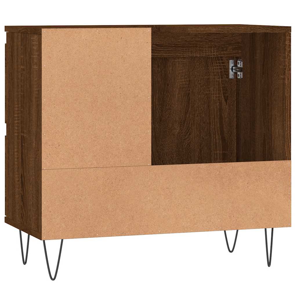 Brown Oak Bathroom Cabinet, 65x33x60 cm, Engineered Wood