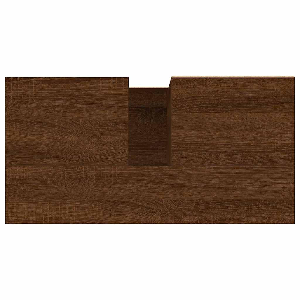 Brown Oak Bathroom Cabinet, 65x33x60 cm, Engineered Wood