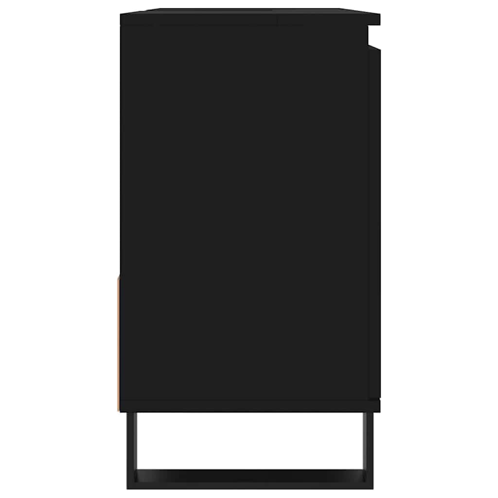 Black Engineered Wood Bathroom Cabinet - 65x33x60 cm
