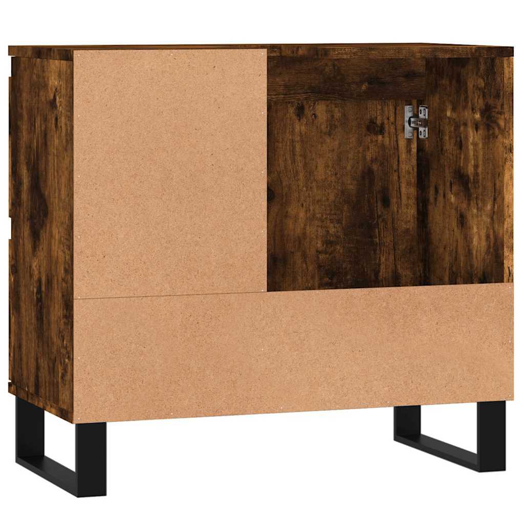 Smoked Oak Bathroom Cabinet - 65x33x60 cm Engineered Wood