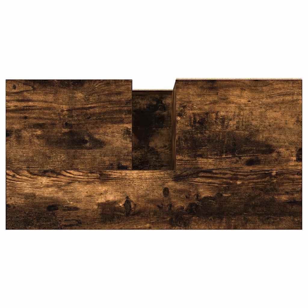 Smoked Oak Bathroom Cabinet - 65x33x60 cm Engineered Wood