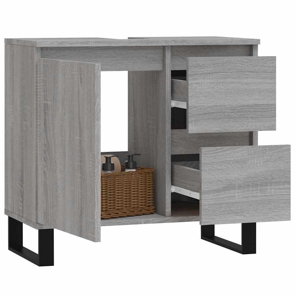 Grey Sonoma Bathroom Cabinet - Engineered Wood 65x33x60 cm