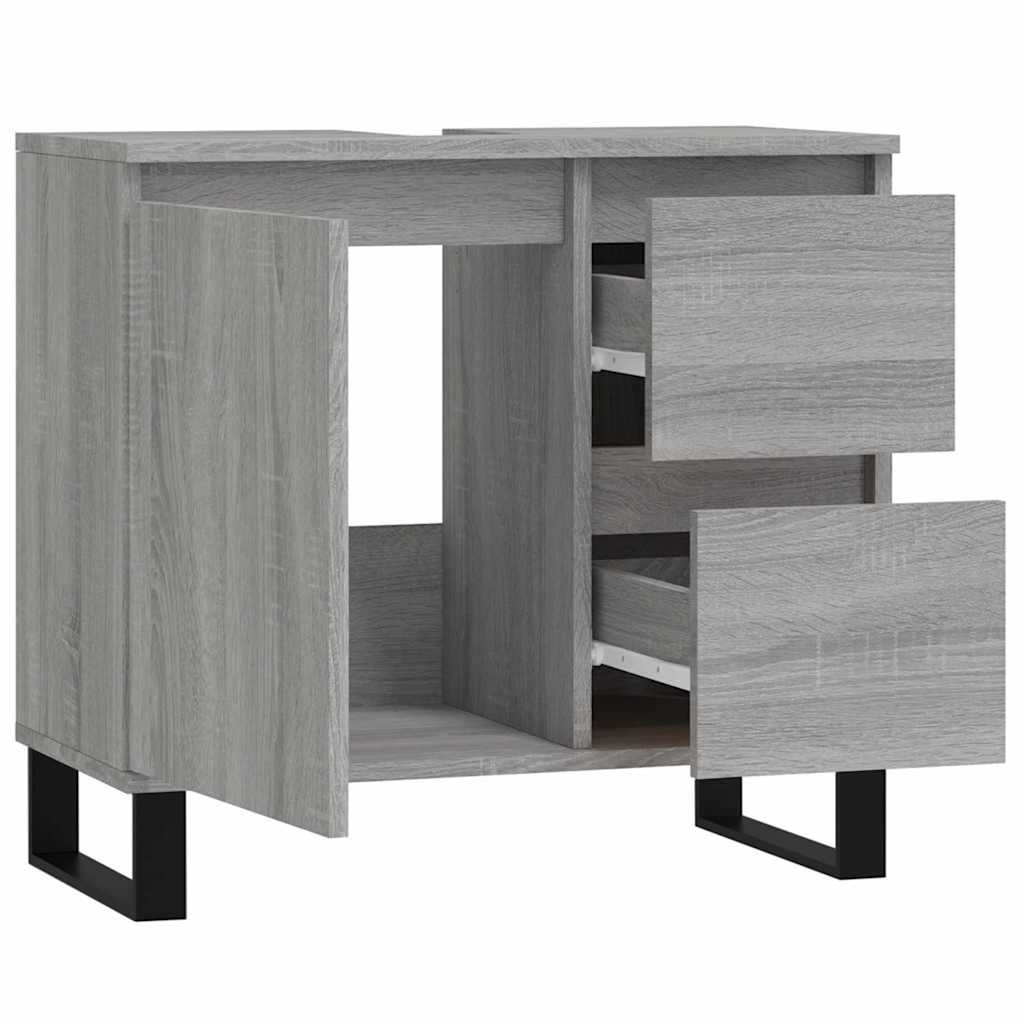 Grey Sonoma Bathroom Cabinet - Engineered Wood 65x33x60 cm