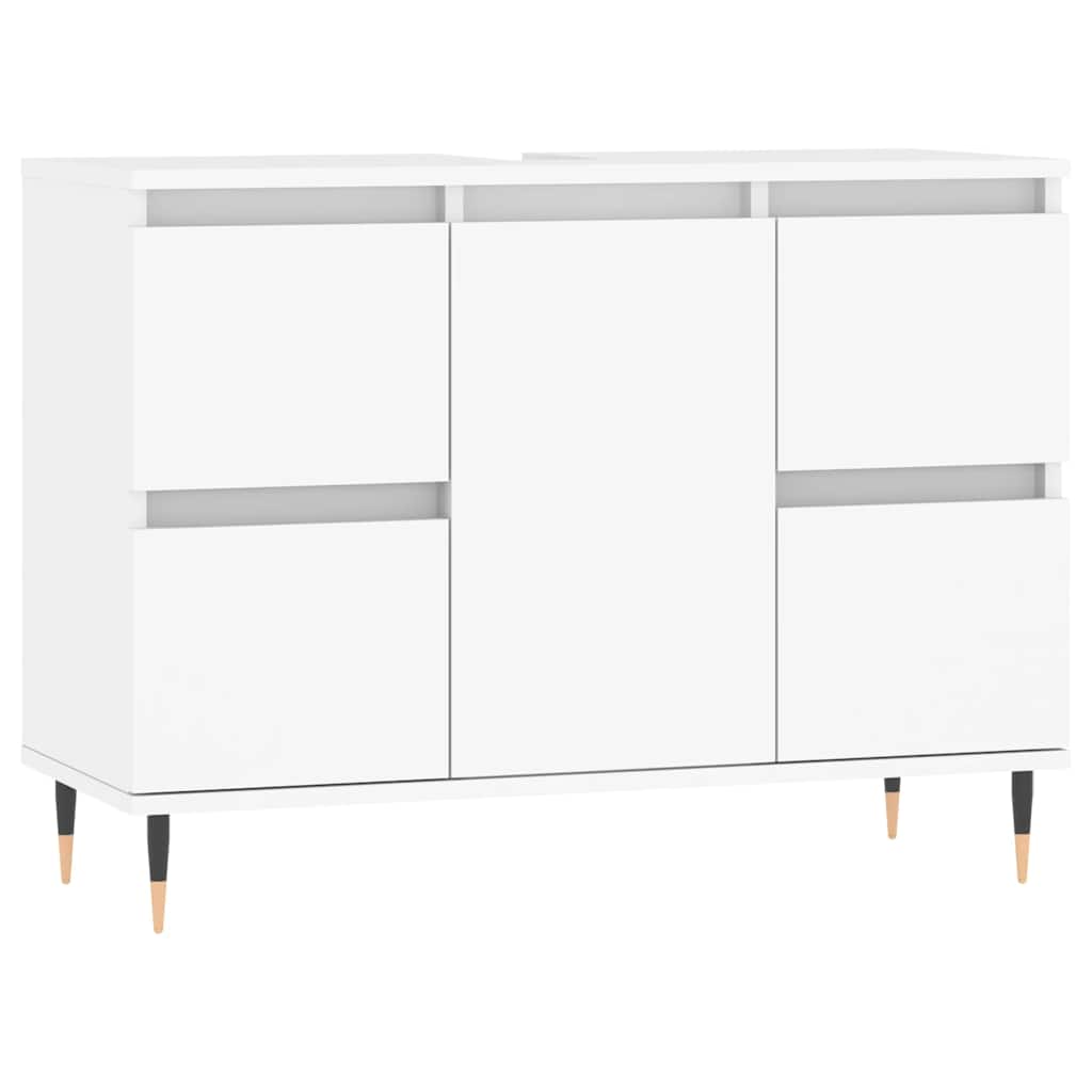 Engineered Wood Bathroom Cabinet in White, 80x33x60 cm
