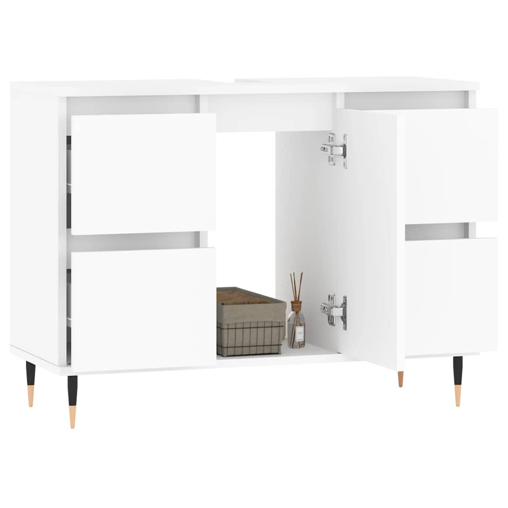 Engineered Wood Bathroom Cabinet in White, 80x33x60 cm