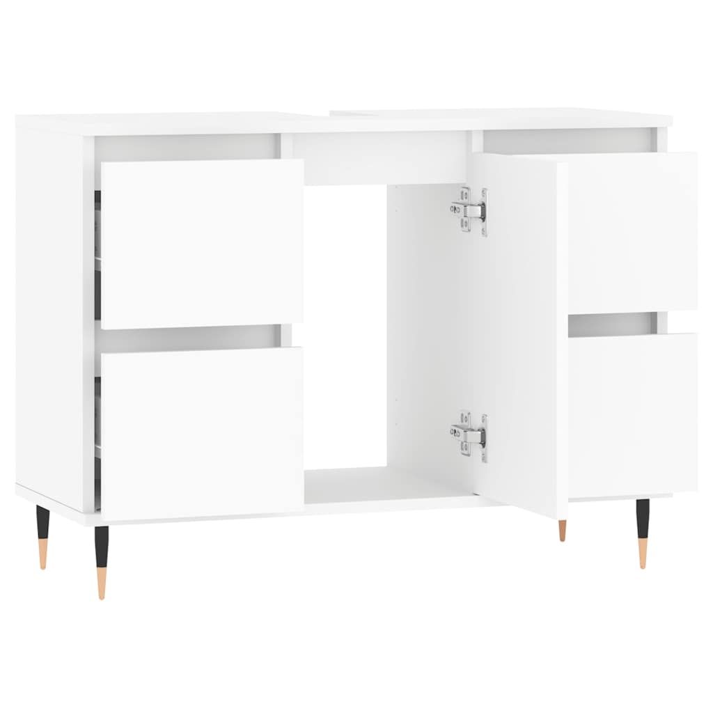 Engineered Wood Bathroom Cabinet in White, 80x33x60 cm