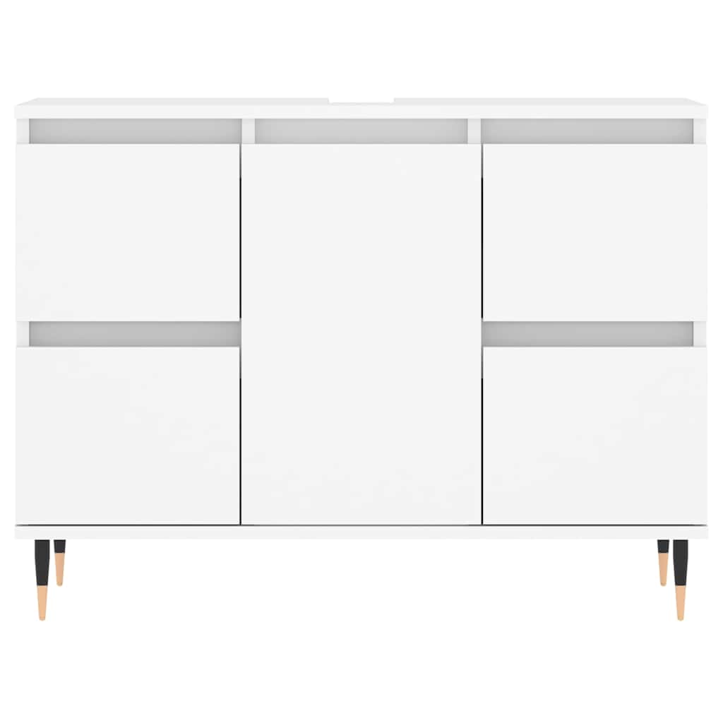 Engineered Wood Bathroom Cabinet in White, 80x33x60 cm