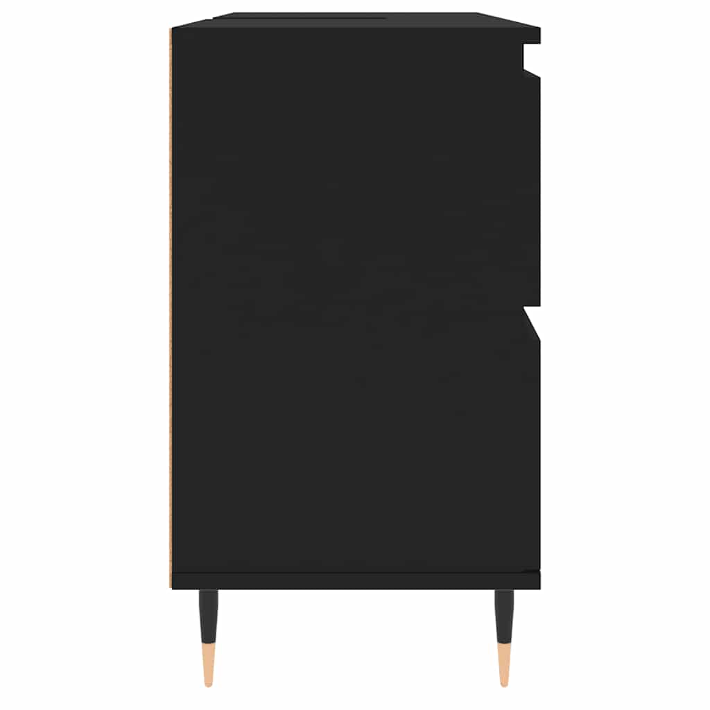 Black Engineered Wood Bathroom Cabinet - 80x33x60 cm