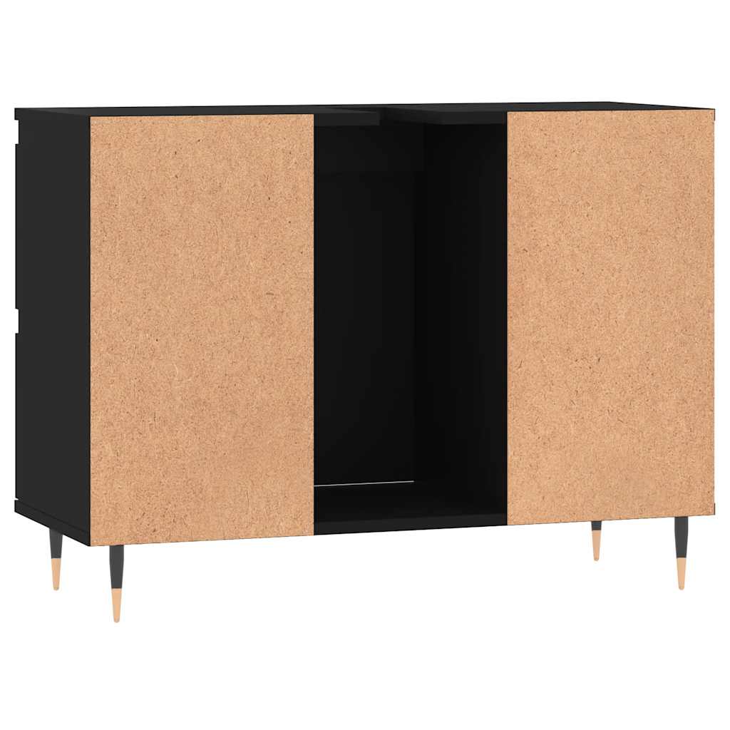 Black Engineered Wood Bathroom Cabinet - 80x33x60 cm