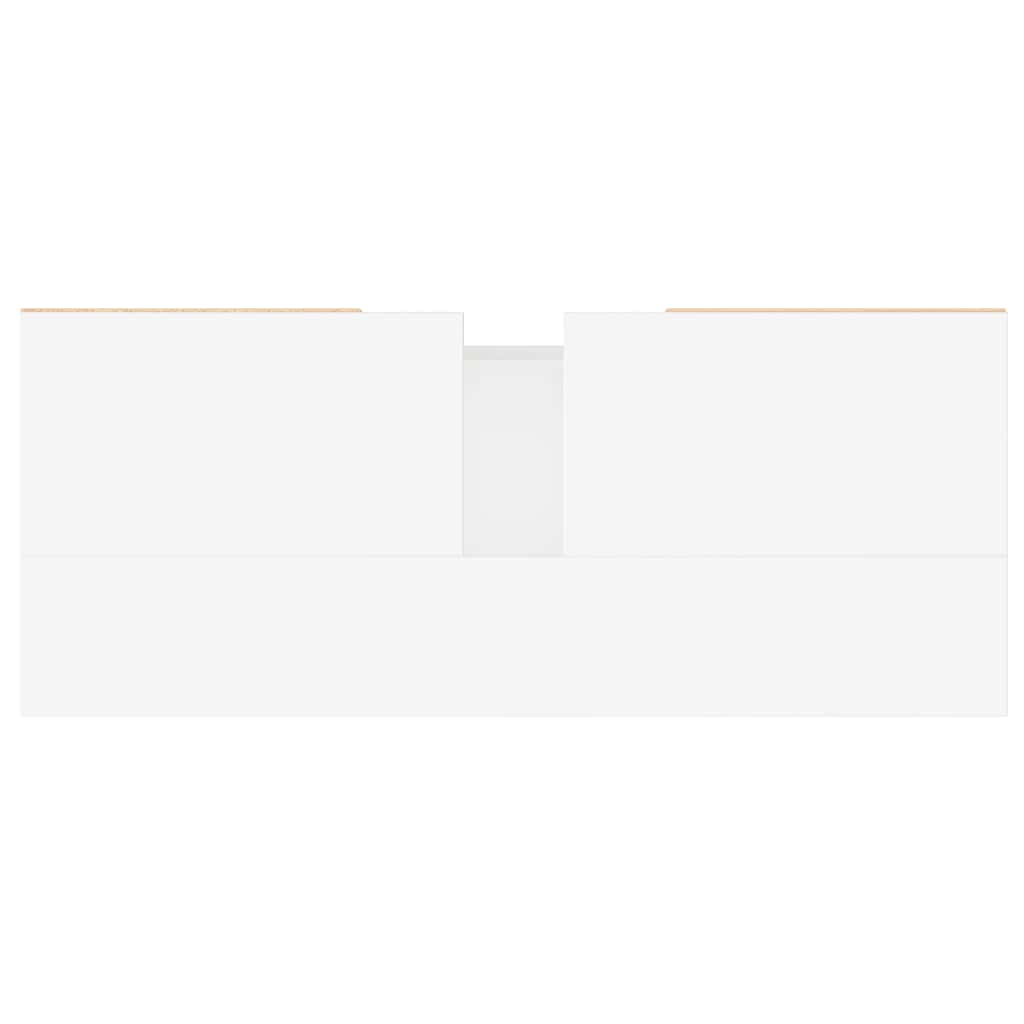 High Gloss White Bathroom Cabinet - Engineered Wood 80x33x60cm