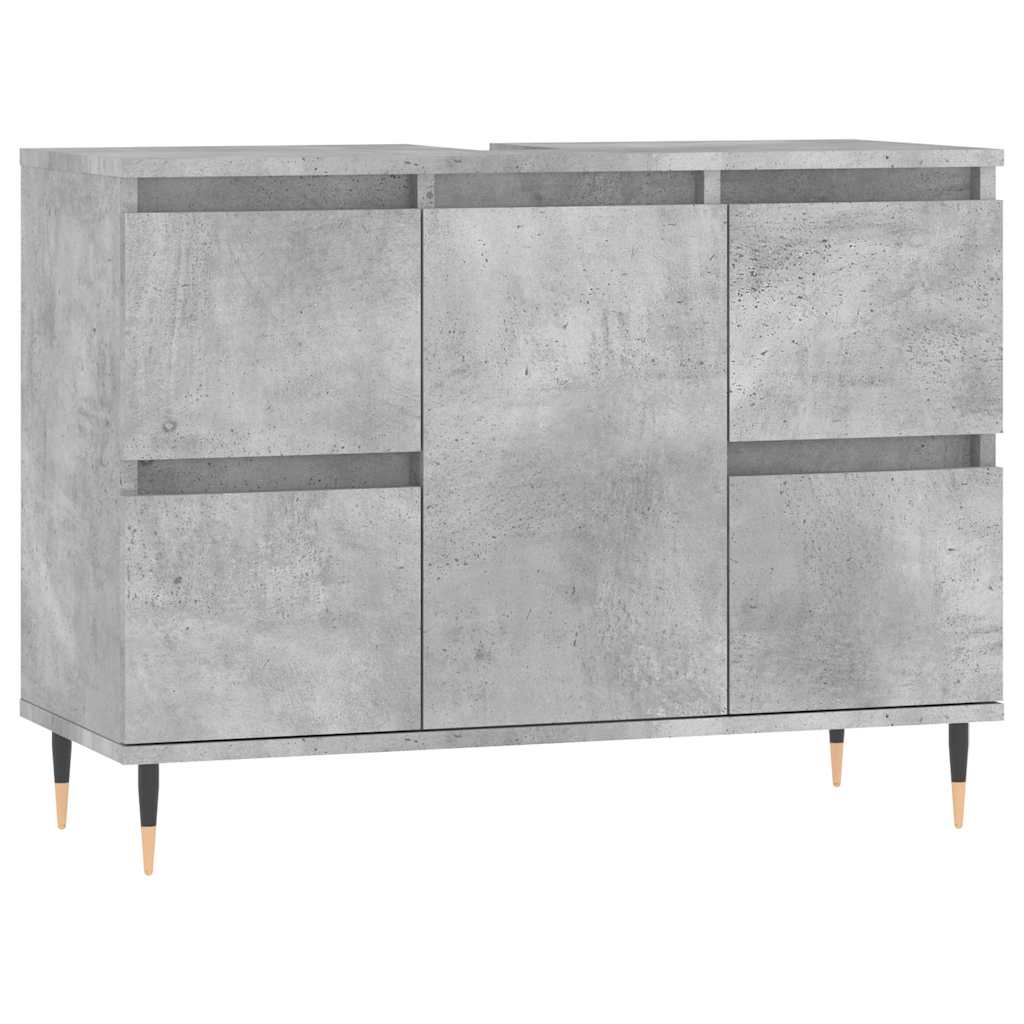 Concrete Grey Bathroom Cabinet - Engineered Wood 80x33x60 cm