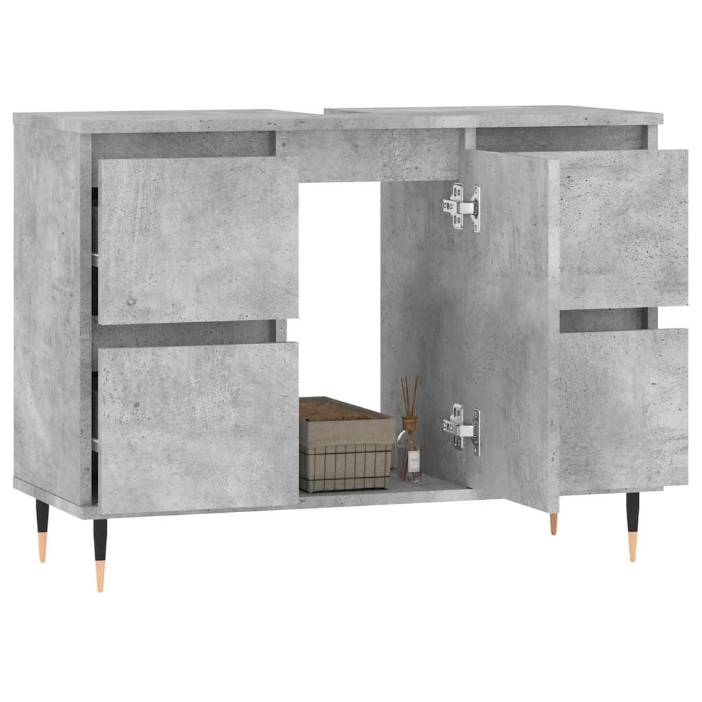 Concrete Grey Bathroom Cabinet - Engineered Wood 80x33x60 cm