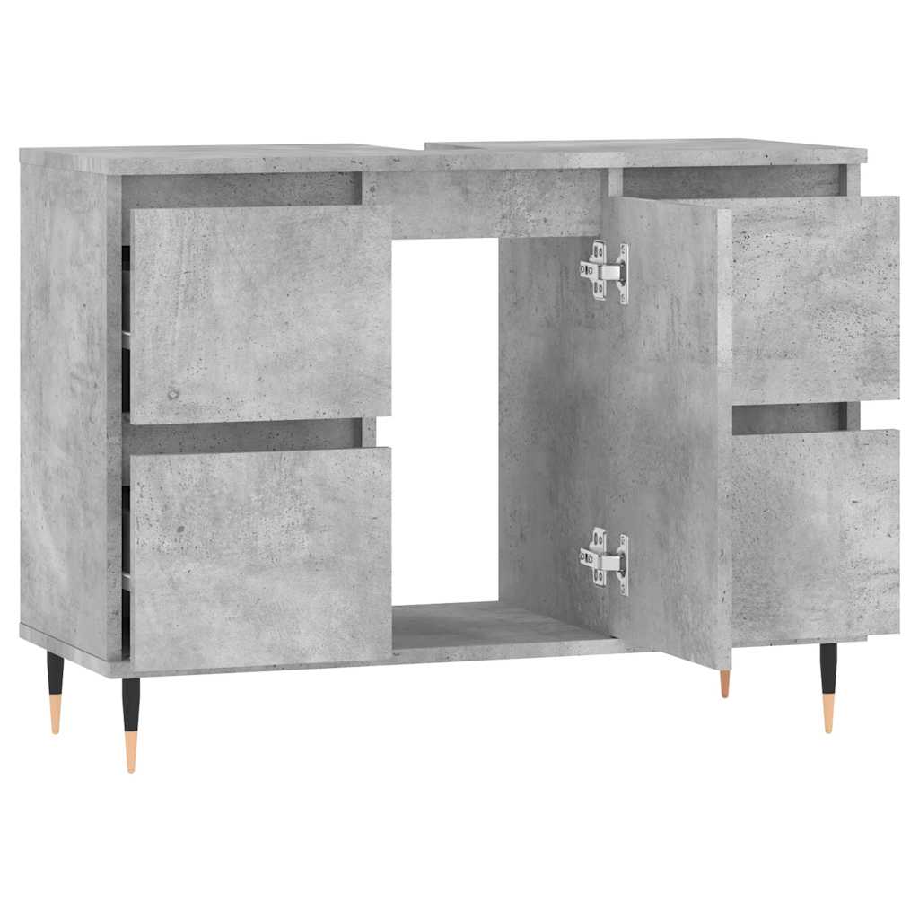 Concrete Grey Bathroom Cabinet - Engineered Wood 80x33x60 cm