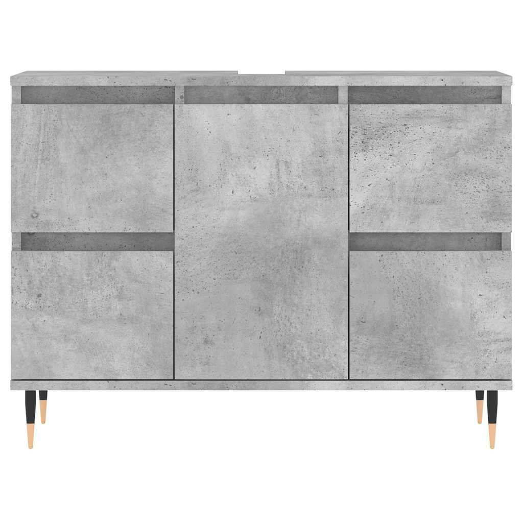 Concrete Grey Bathroom Cabinet - Engineered Wood 80x33x60 cm