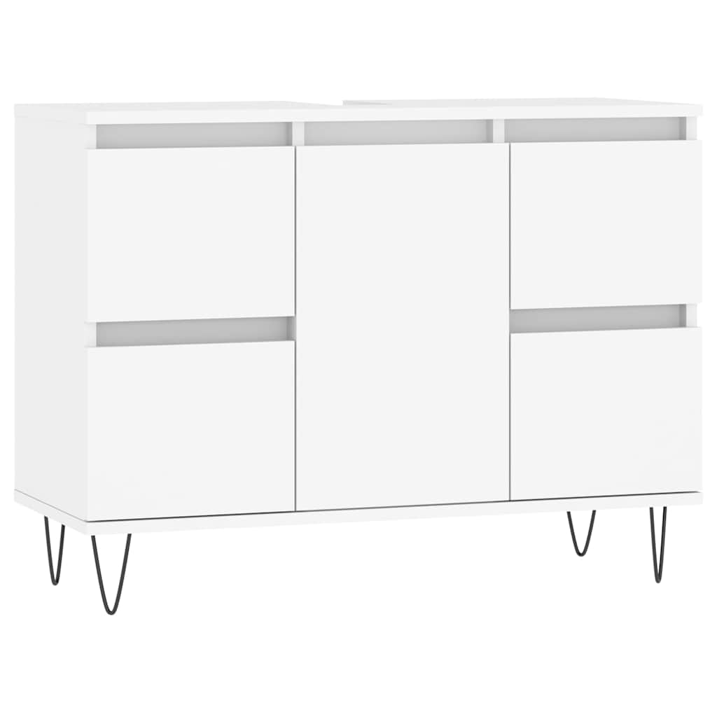 White Engineered Wood Bathroom Cabinet 80x33x60 cm