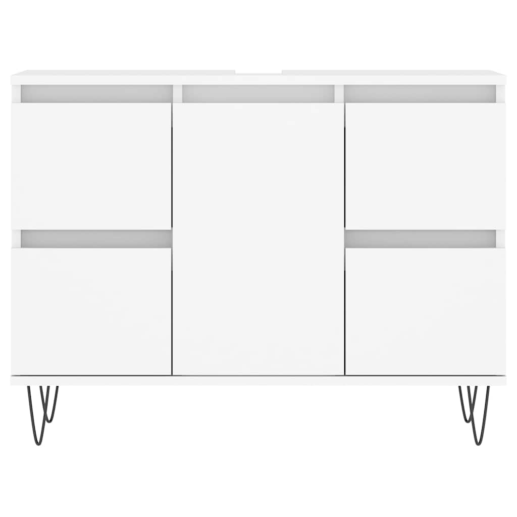 White Engineered Wood Bathroom Cabinet 80x33x60 cm