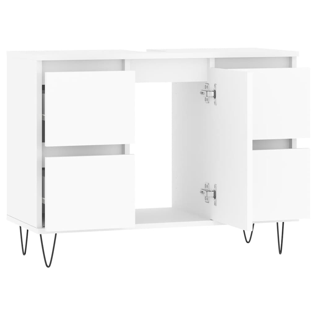 White Engineered Wood Bathroom Cabinet 80x33x60 cm