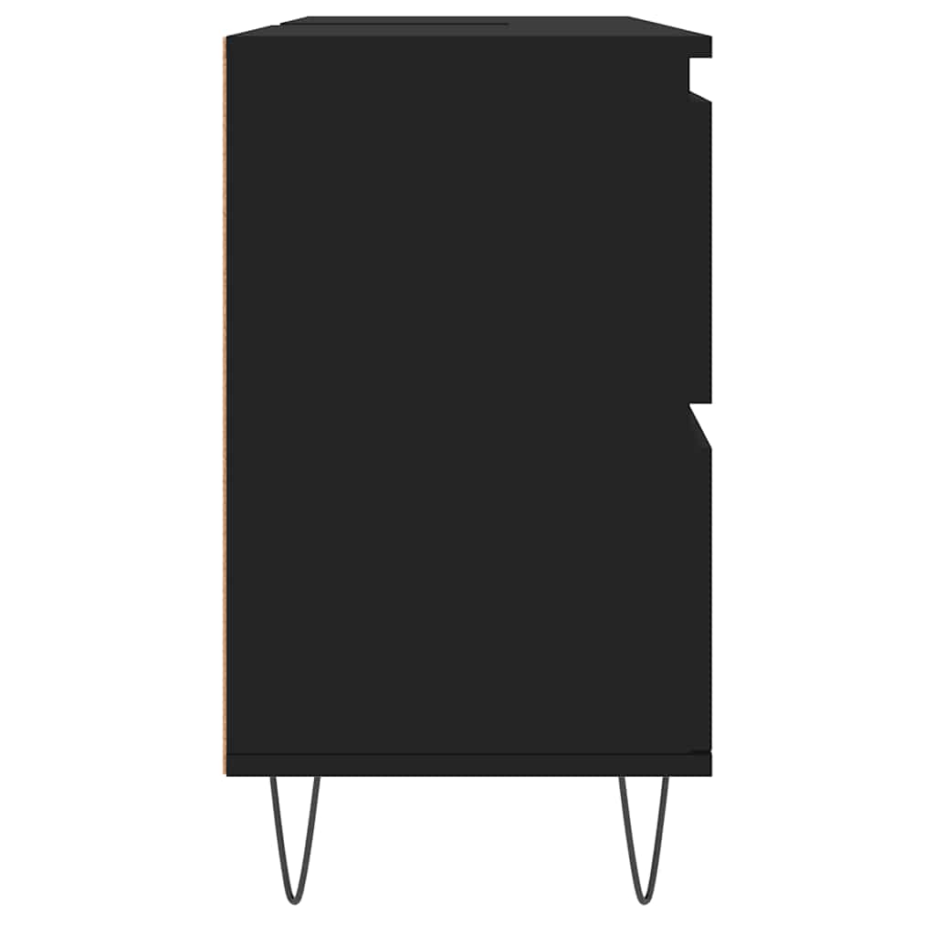 Black Engineered Wood Bathroom Cabinet 80x33x60 cm