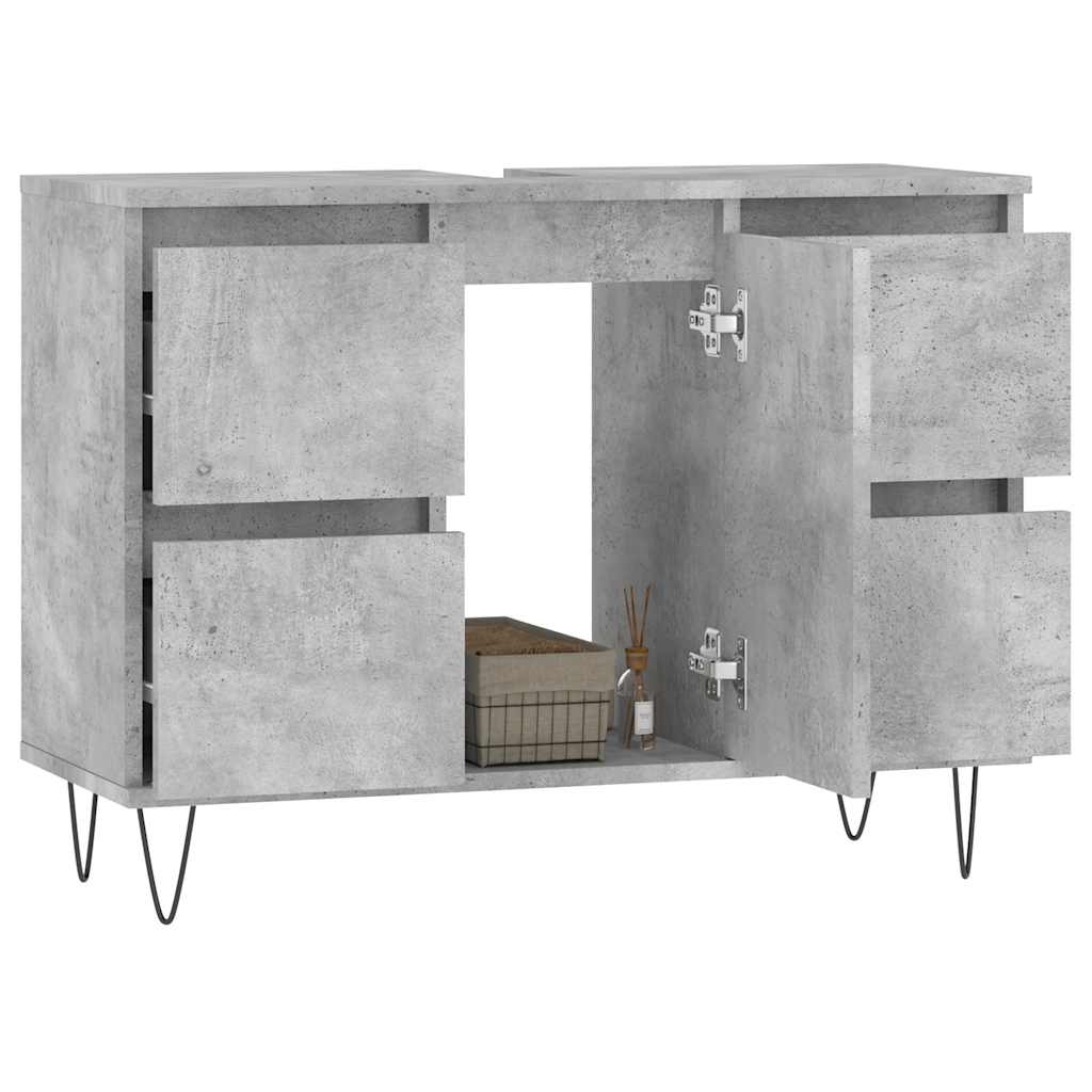 Concrete Grey Bathroom Cabinet 80x33x60 cm - Engineered Wood
