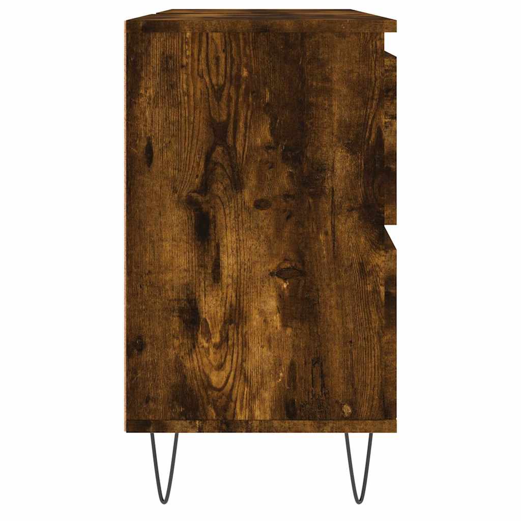 Smoked Oak Bathroom Cabinet - 80x33x60 cm Engineered Wood