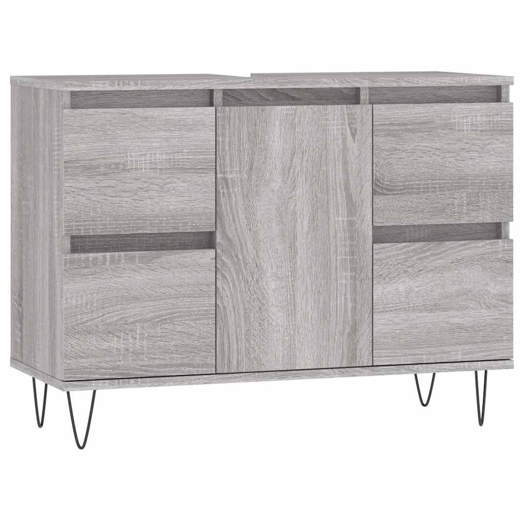 Sonoma Grey Bathroom Cabinet - Engineered Wood 80x33x60 cm