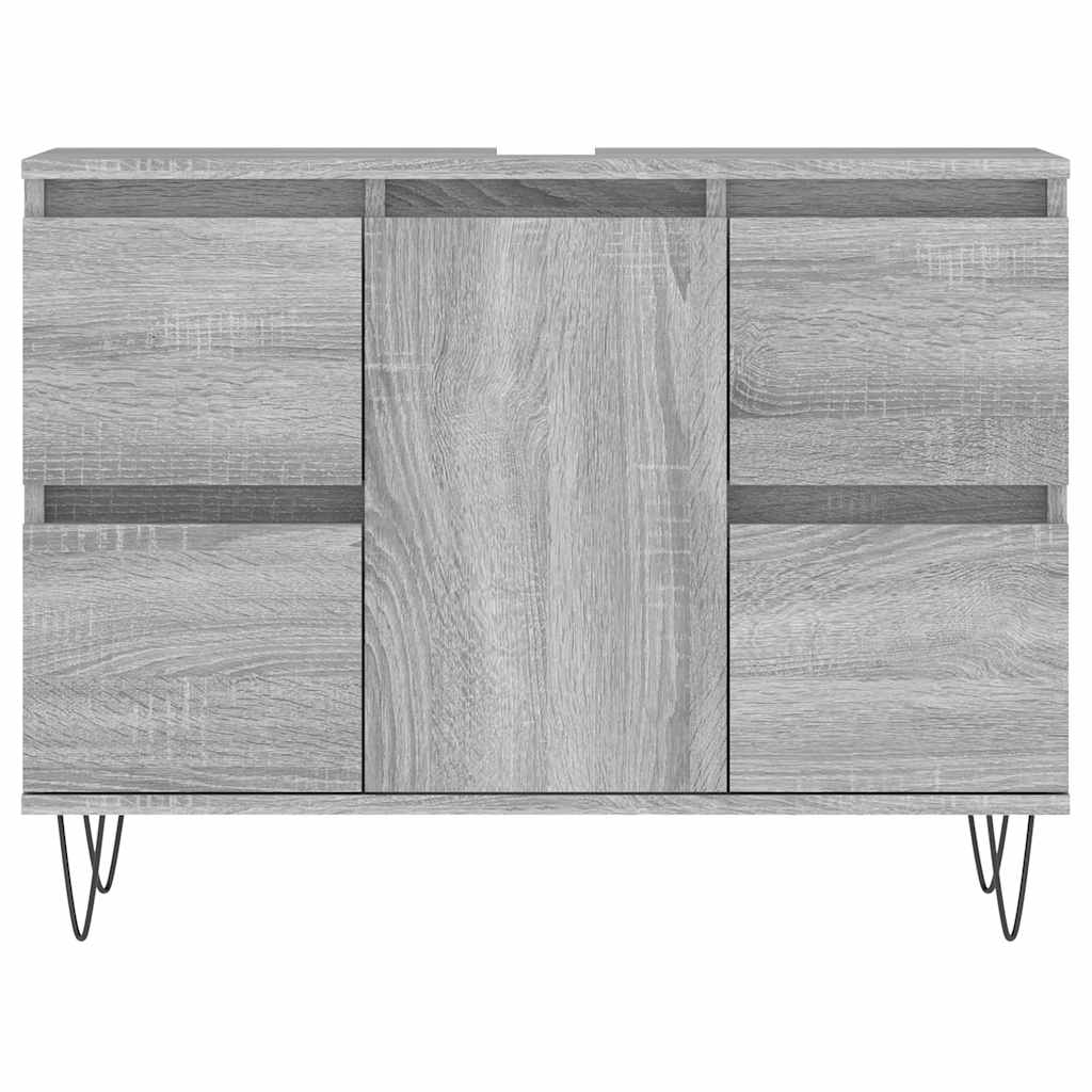 Sonoma Grey Bathroom Cabinet - Engineered Wood 80x33x60 cm