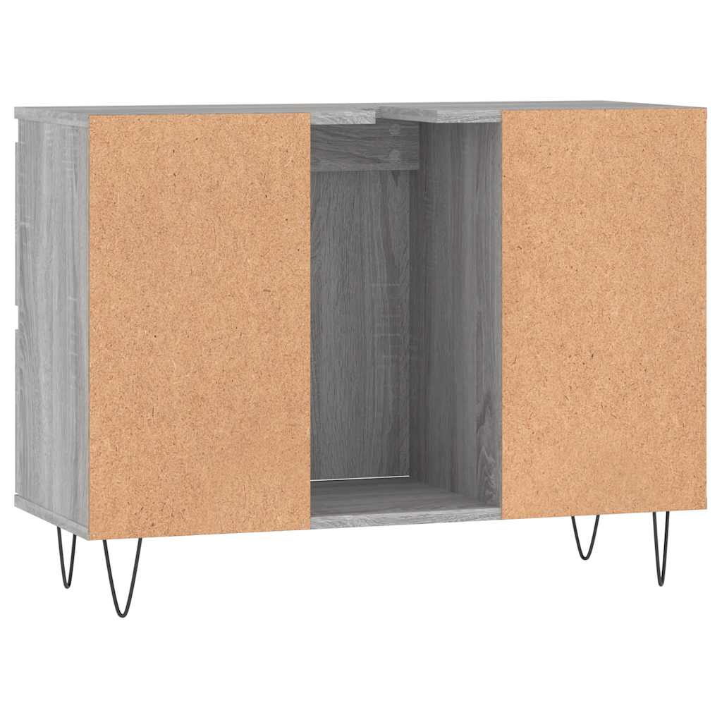 Sonoma Grey Bathroom Cabinet - Engineered Wood 80x33x60 cm