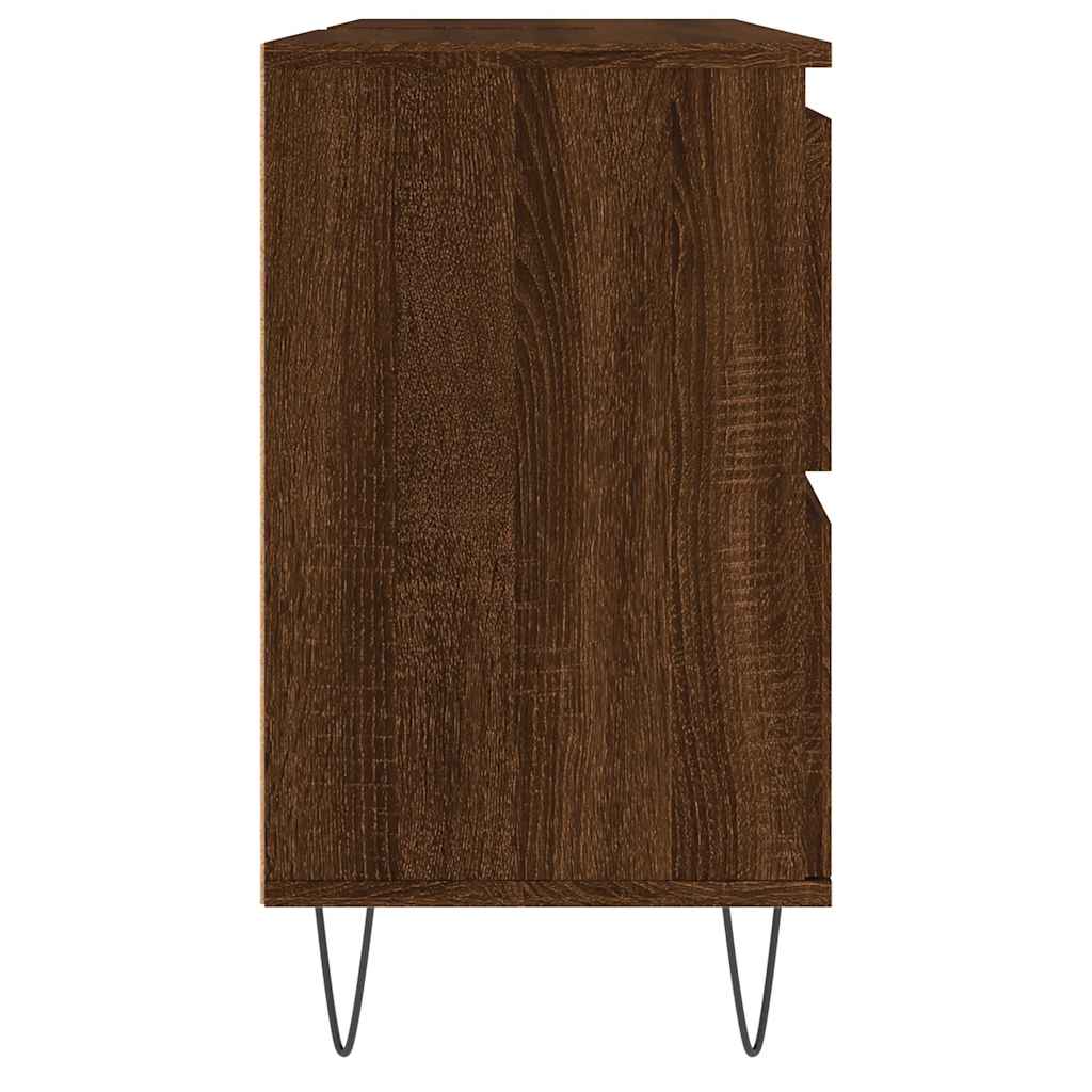 Brown Oak Bathroom Cabinet - Engineered Wood 80x33x60 cm
