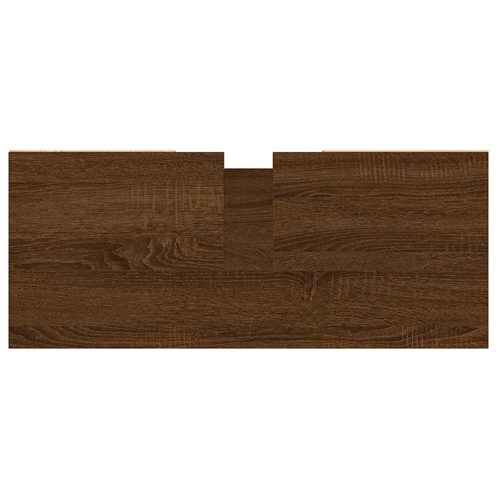 Brown Oak Bathroom Cabinet - Engineered Wood 80x33x60 cm