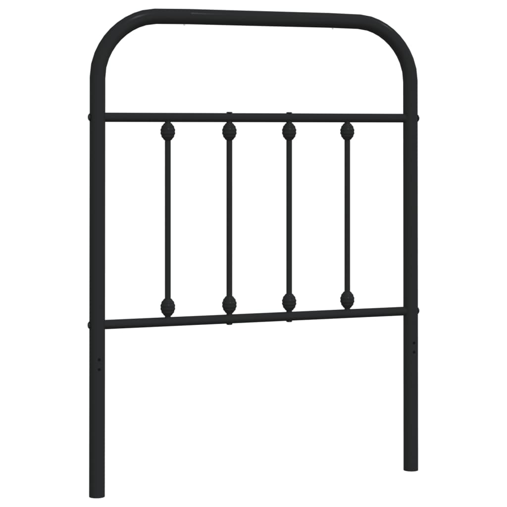 Sleek Black Metal Headboard - 75 cm for Modern Elegance