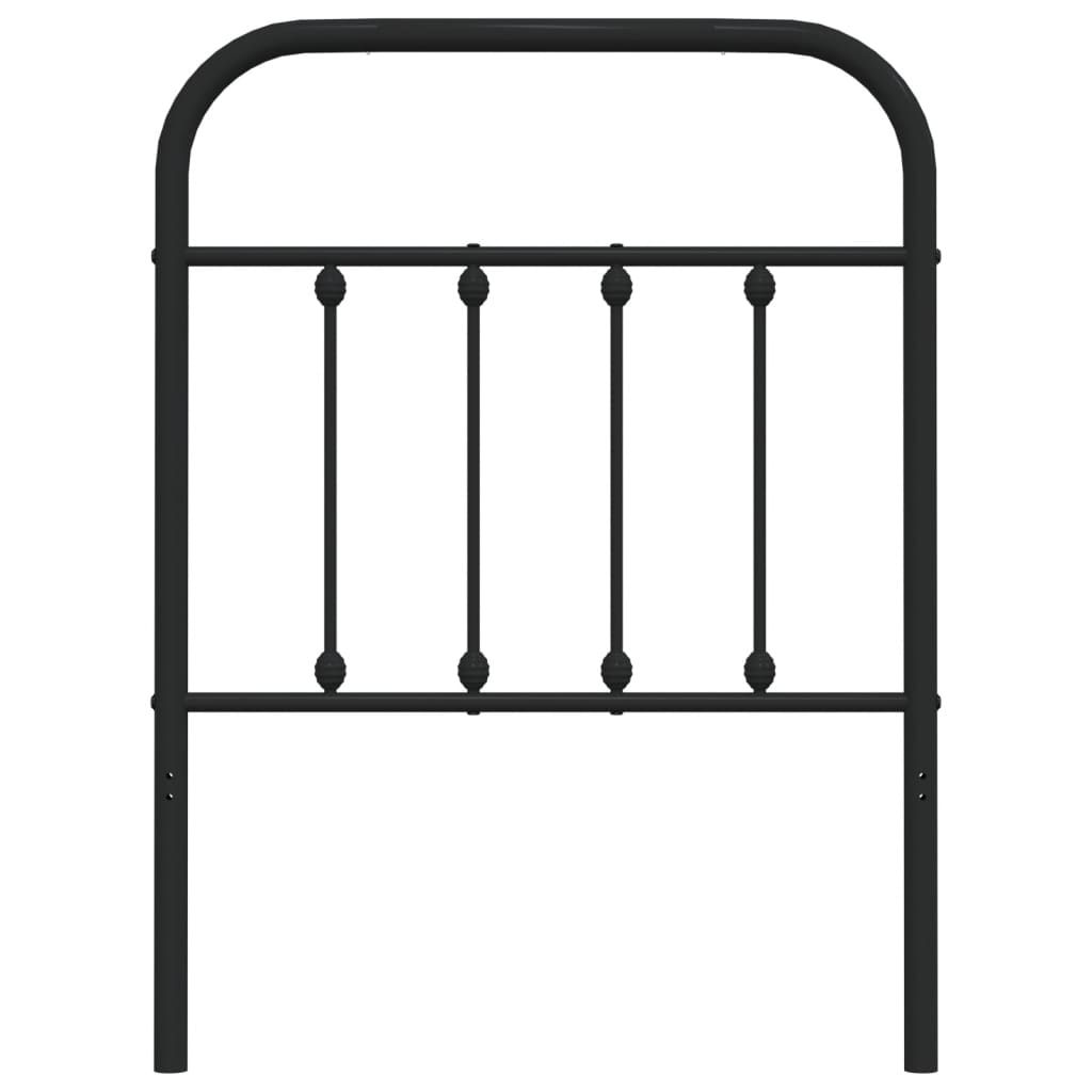 Sleek Black Metal Headboard - 75 cm for Modern Elegance