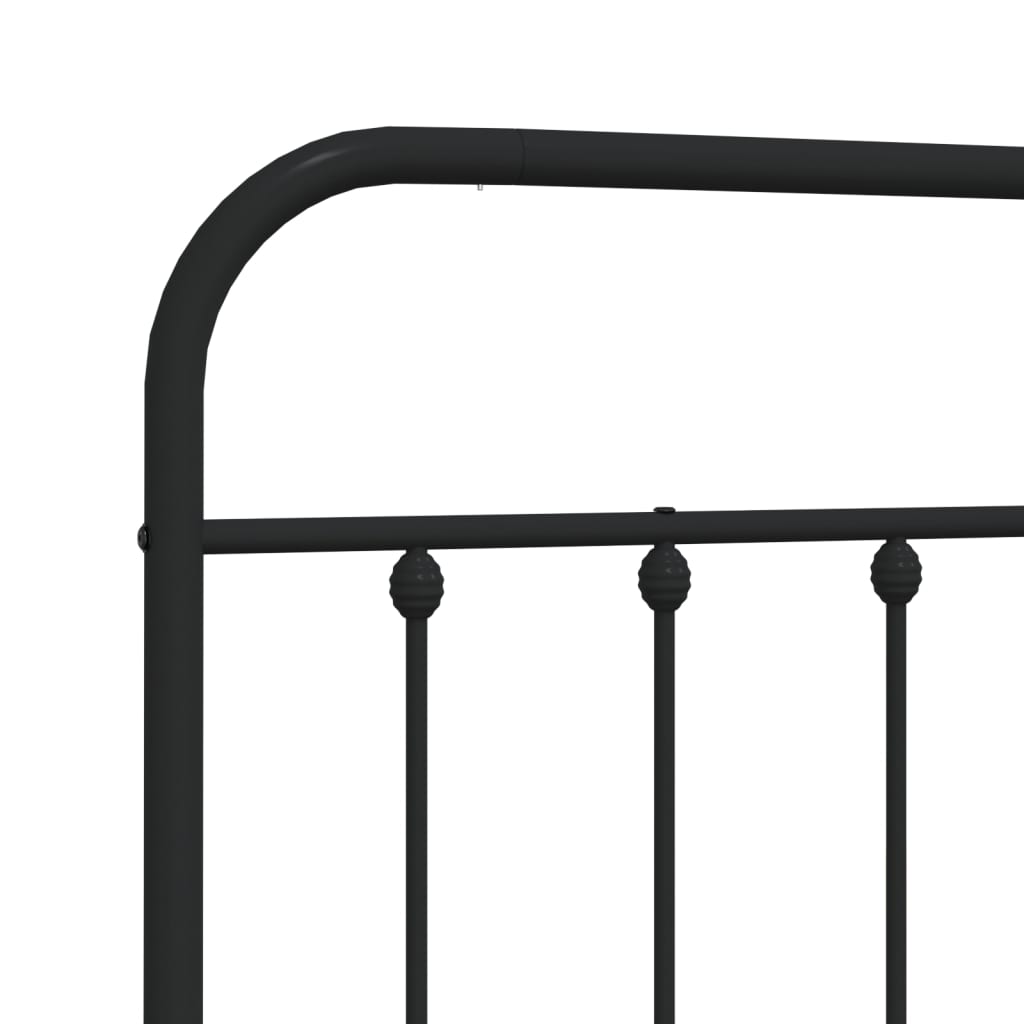 Sleek Black Metal Headboard - 75 cm for Modern Elegance