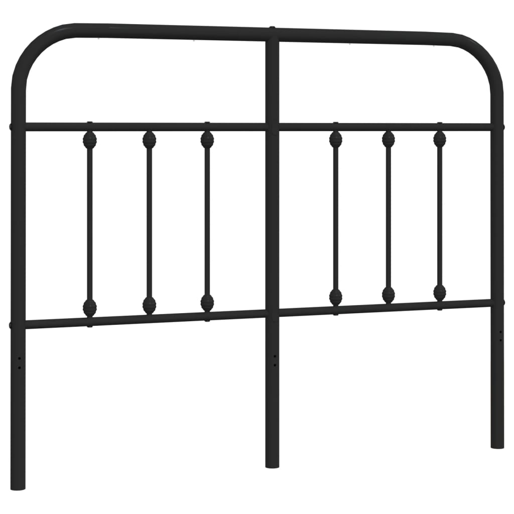 Sleek Black Metal Headboard 120cm - Modern Bedroom Elegance