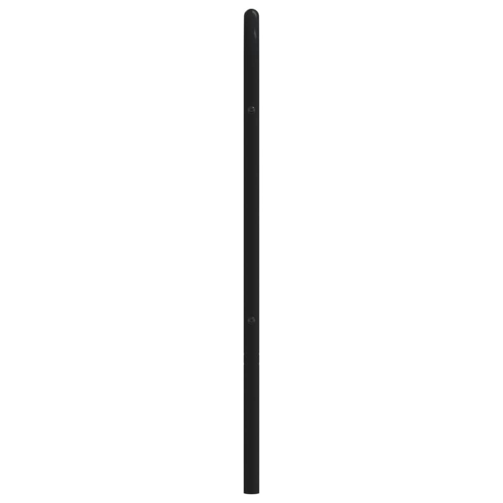 Sleek Black Metal Headboard 120cm - Modern Bedroom Elegance