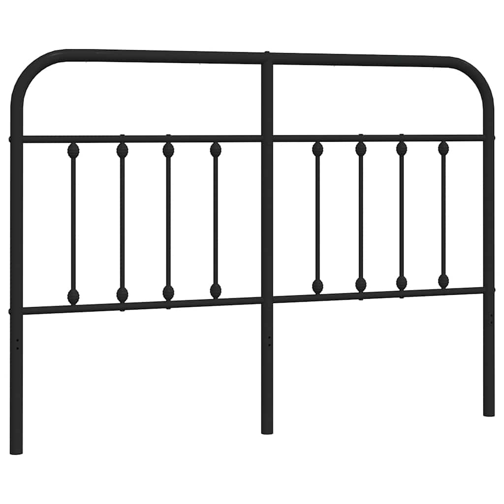Sleek Black Metal Headboard - 150 cm Elegant Bedroom Upgrade