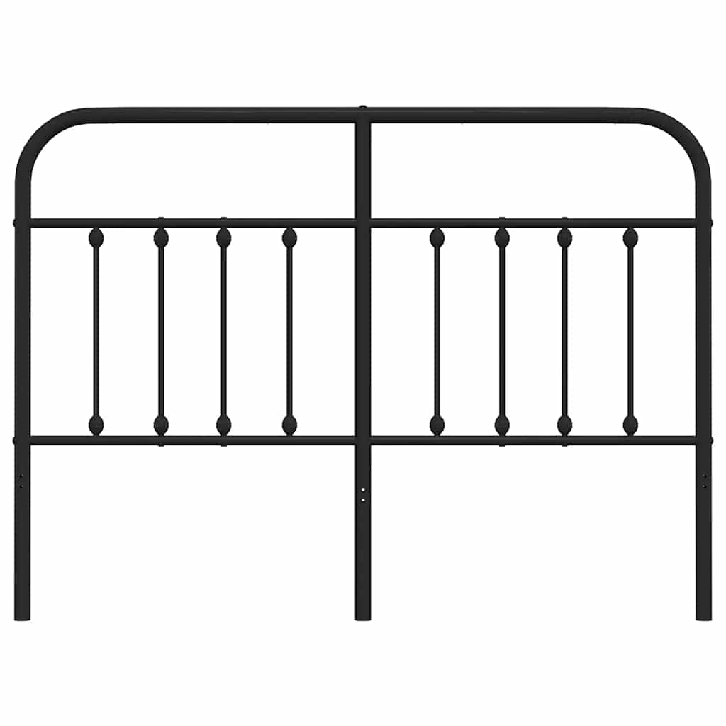 Sleek Black Metal Headboard - 150 cm Elegant Bedroom Upgrade