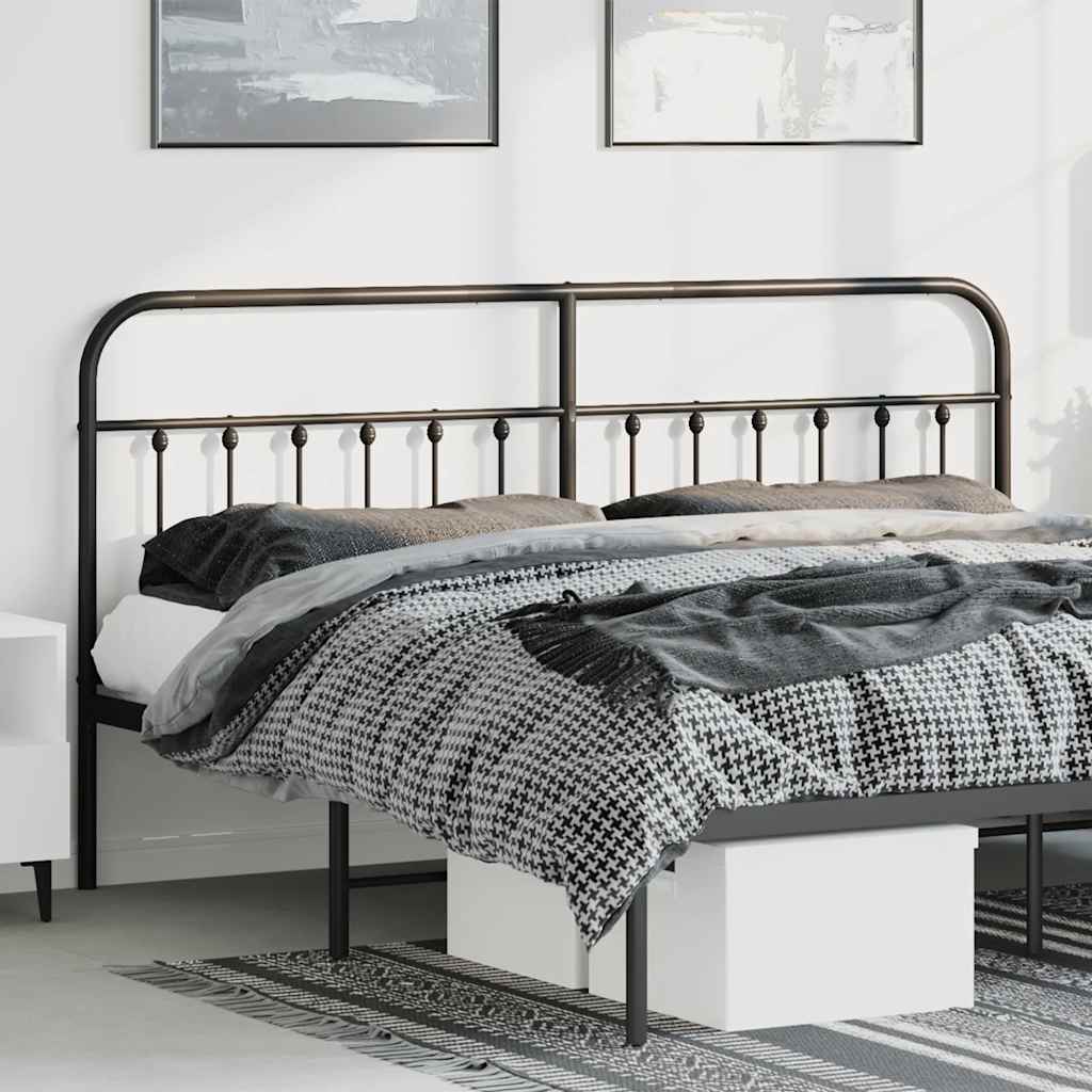Elegant Black Metal Headboard, 180 cm - Sleek & Durable Design
