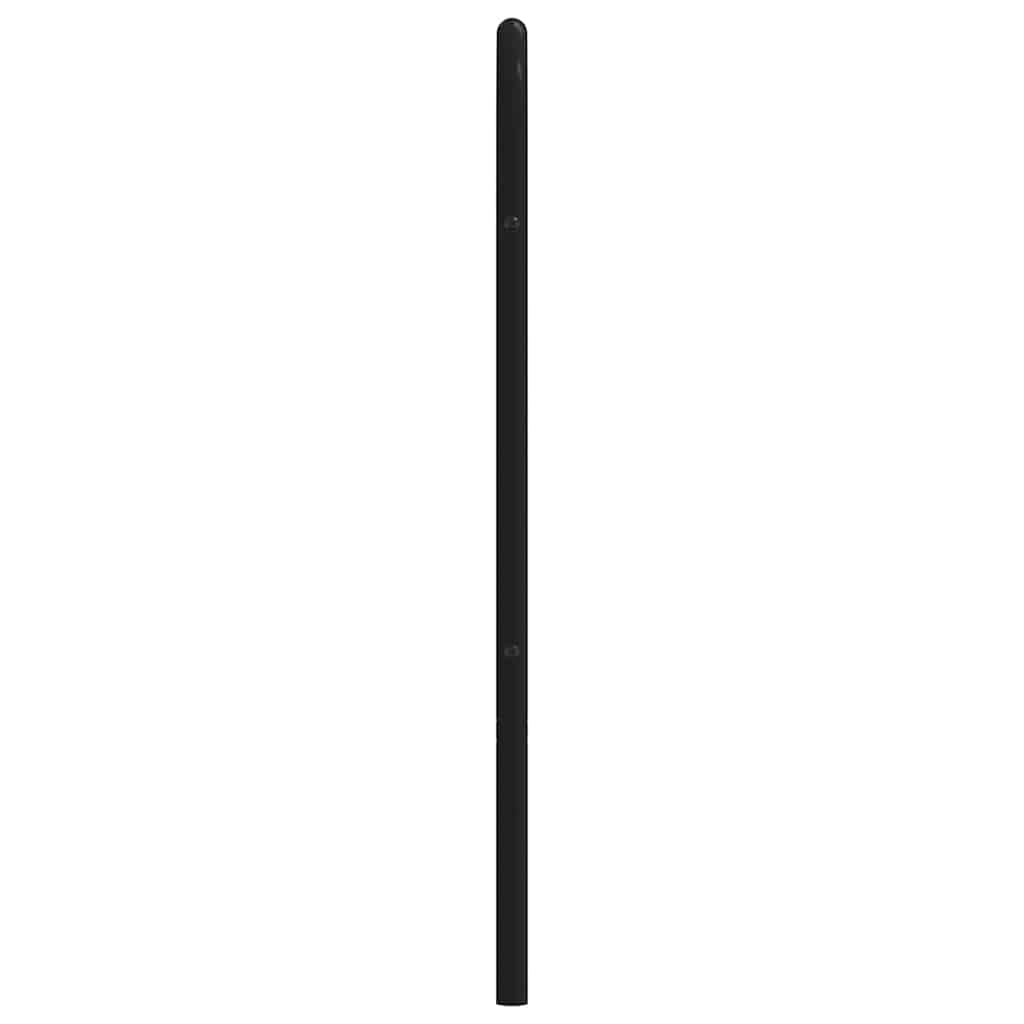 Sleek Black Metal Headboard - 193 cm Durable Steel Design