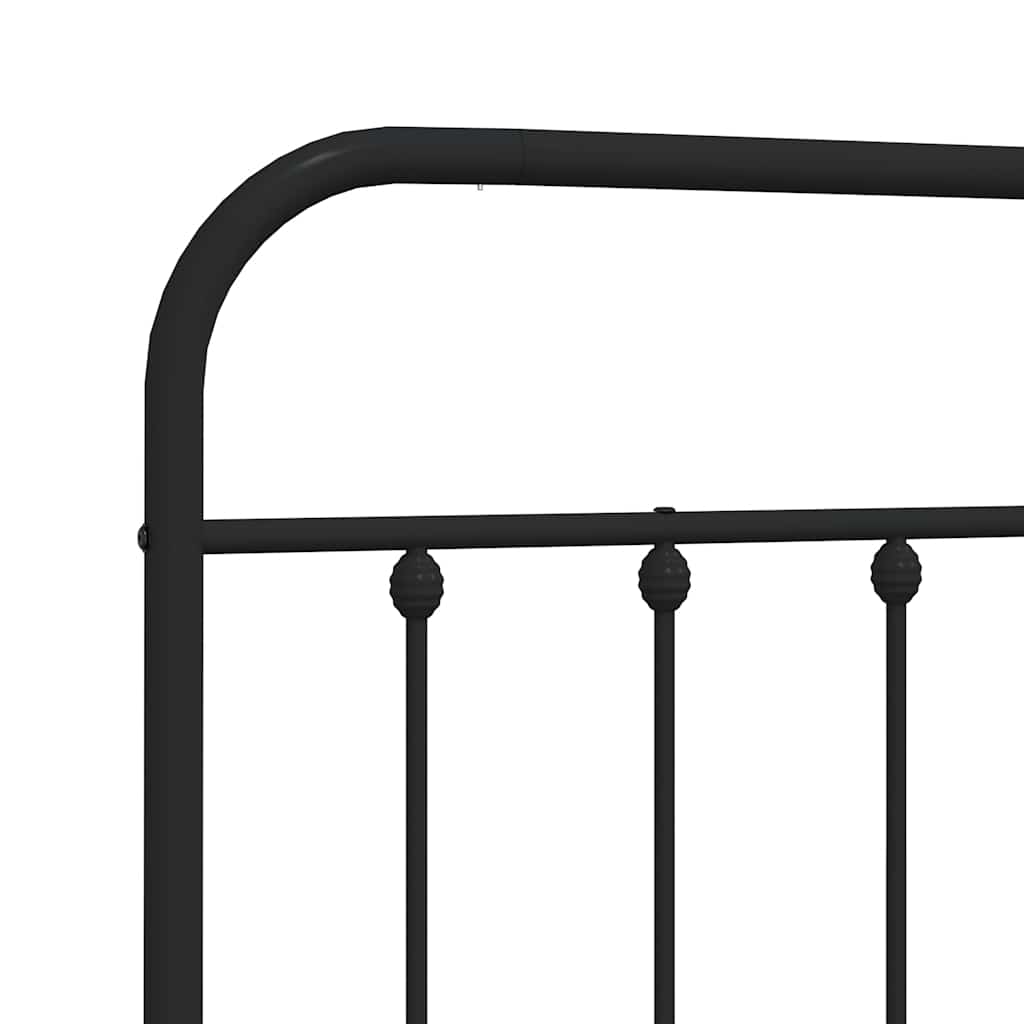 Sleek Black Metal Headboard - 193 cm Durable Steel Design