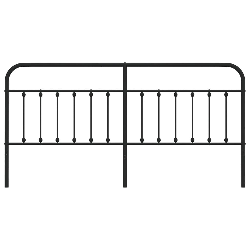 Sleek Black Metal Headboard - 200 cm Elegant Bedroom Upgrade