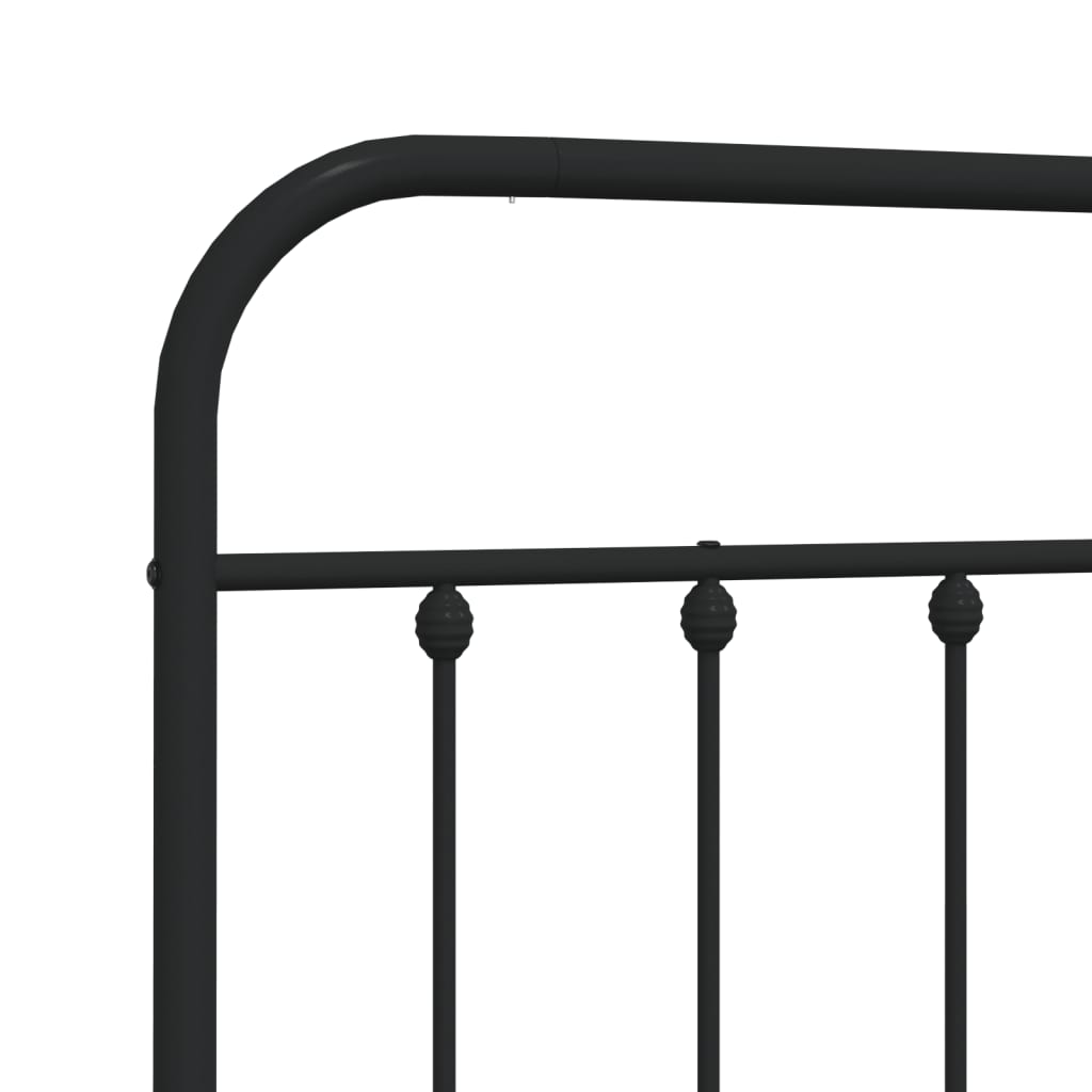 Sleek Black Metal Headboard - 200 cm Elegant Bedroom Upgrade