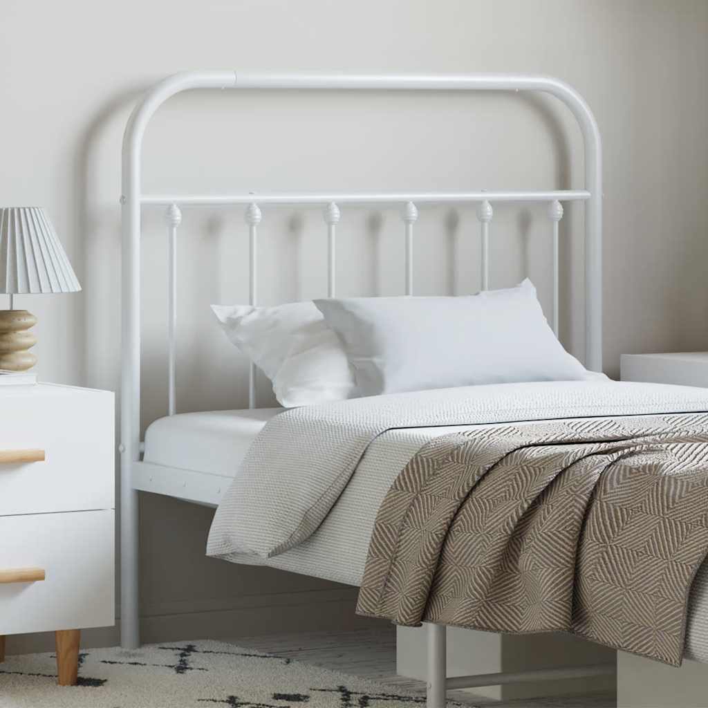 Sleek White Metal Headboard, 100 cm - Modern Bedroom Essential