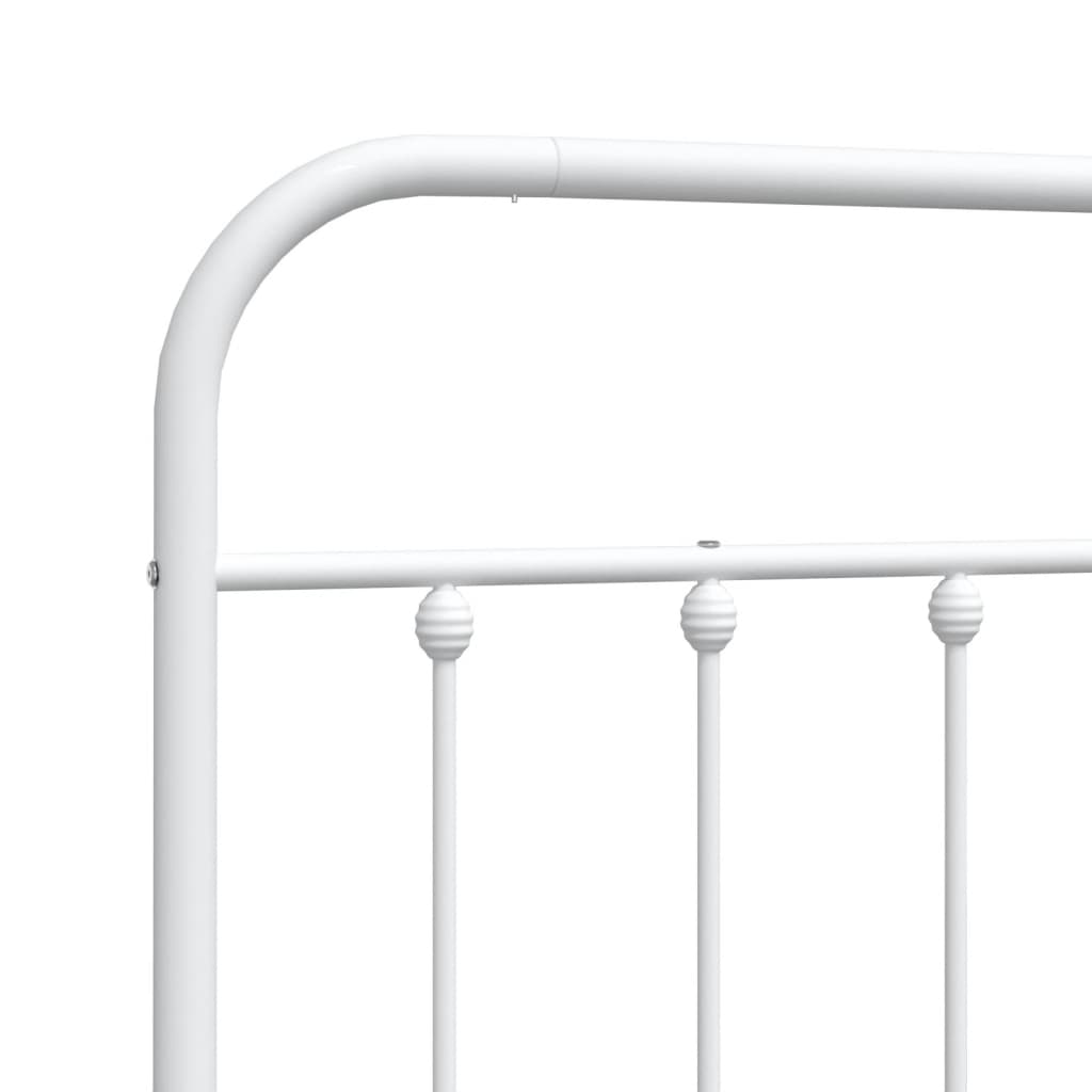 Elegant White Metal Headboard - 120 cm Sturdy Bedroom Décor
