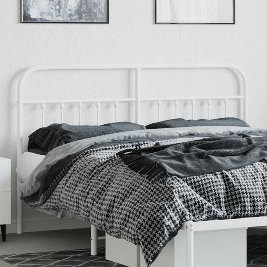 Elegant White Metal Headboard – 160 cm for Stylish Bedrooms