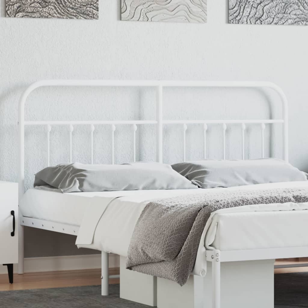 Elegant White Metal Headboard – 160 cm for Stylish Bedrooms