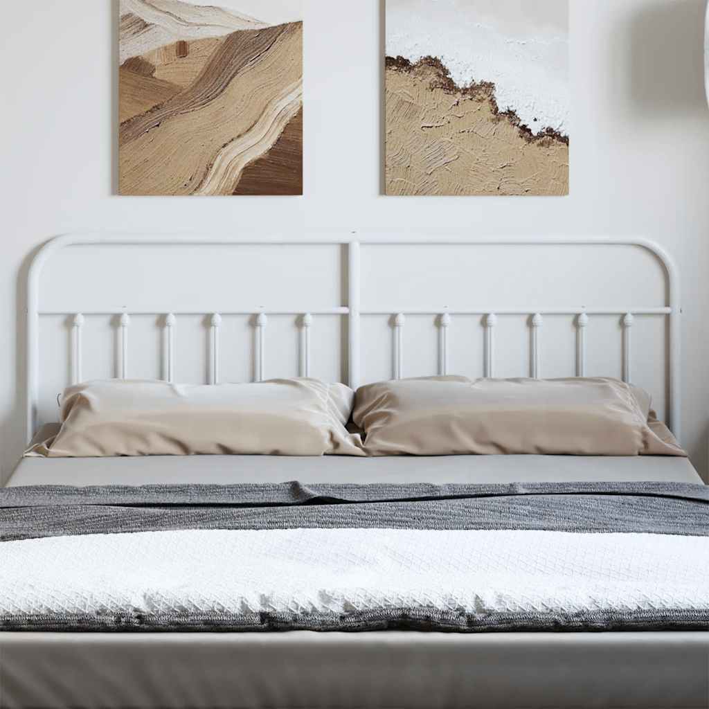Elegant White Metal Headboard - Sturdy 180 cm Design