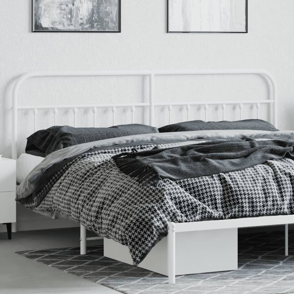 Metal Headboard White 200 cm