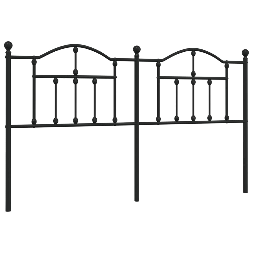 Elegant Black Metal Headboard, 160 cm - Modern Bedroom Style