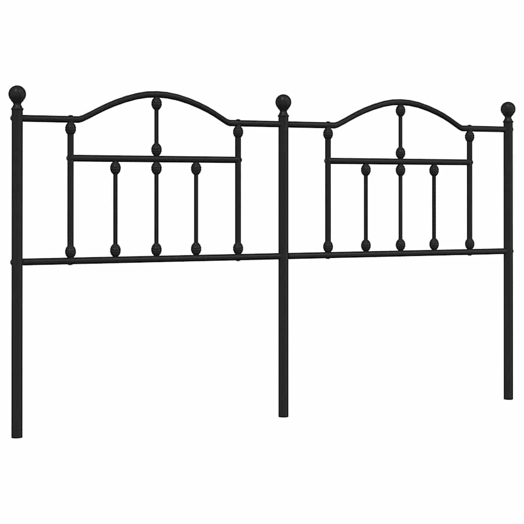 Elegant 180cm Black Metal Headboard for King Beds