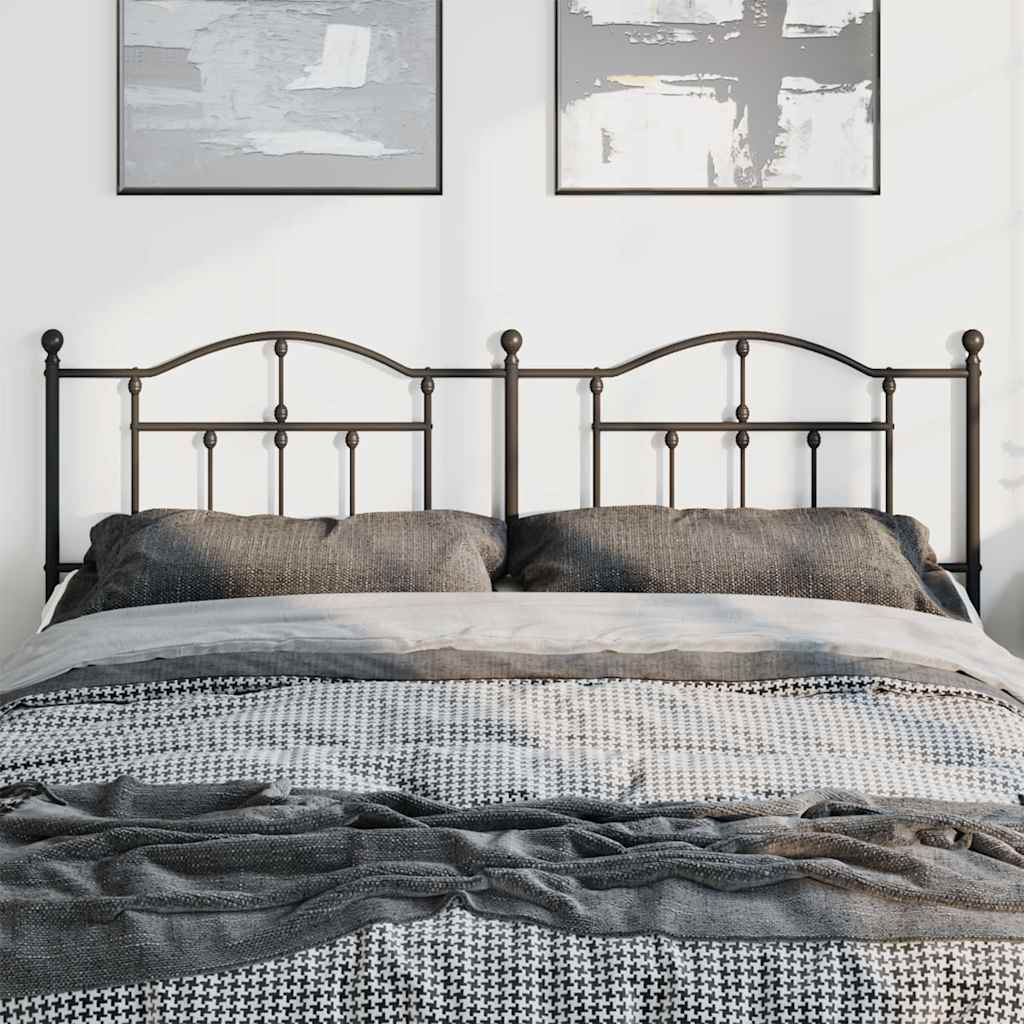 Elegant 180cm Black Metal Headboard for King Beds